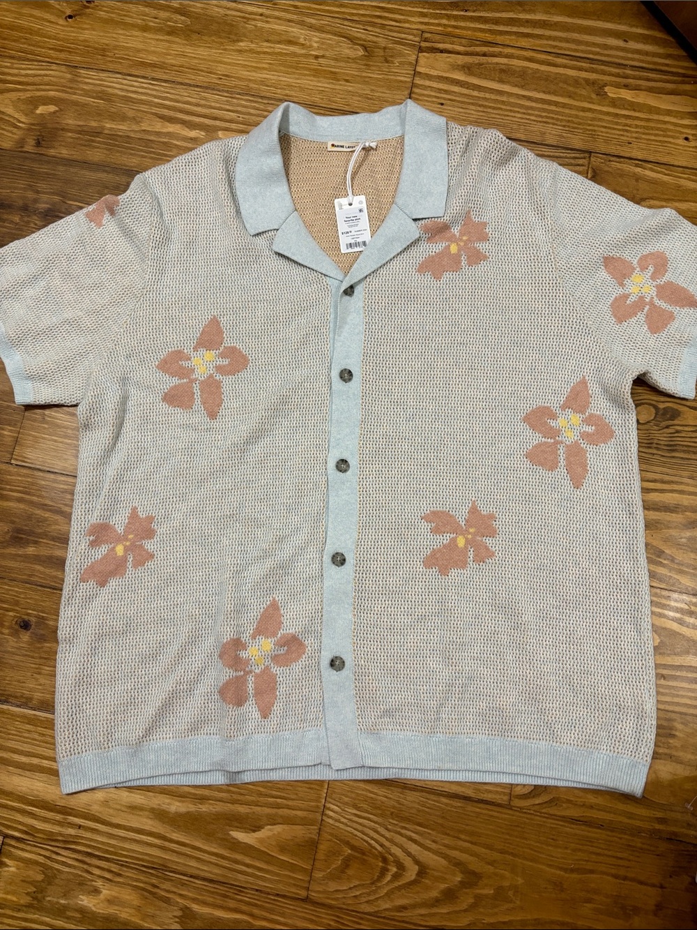 NWT Marine Layer Summer 2024 Asher Sweater Resort Shirt Light Aqua Size 2XL - Picture 3 of 6